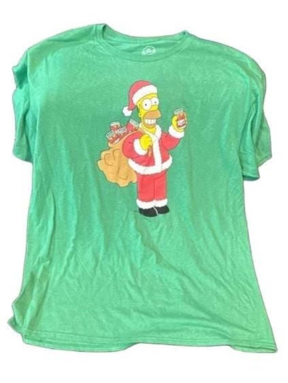 The Simpsons Homer in Santa Suit Green Christmas T-Shirt, Size XXL